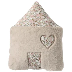 Coussin forme maison fausse fourrure liberty - afternoon tea