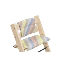 Coussin pour chaise haute tripp trapp rayures pastel