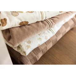 Couverture bébé chaude 100 x 150 cm box knit velvet milky coffee