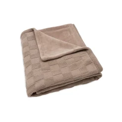 Couverture bébé chaude 100 x 150 cm box knit velvet milky coffee