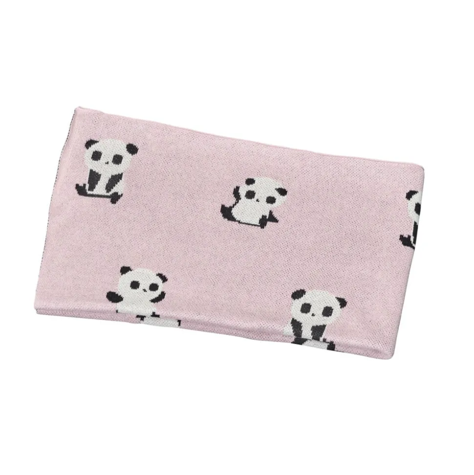 Couverture bébé en maille 80x100cm rose panda chao chao