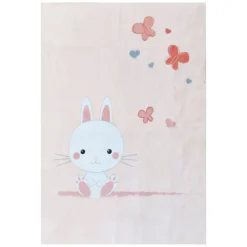 Couverture bébé imprimée 100x140 cm microdoux lapinou