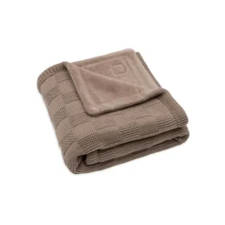 Couverture bébé tricot 75 x 100 cm box knit velvet milky coffee