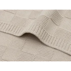 Couverture bébé tricot 100 x 150 cm box knit warm sand