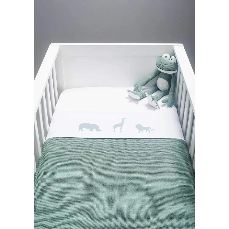 Couverture bébé tricot 75x100 cm forest green