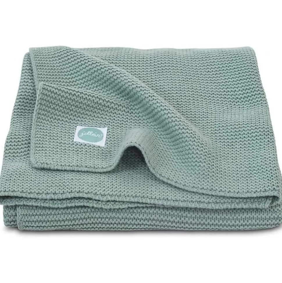 Couverture bébé tricot 75x100 cm forest green