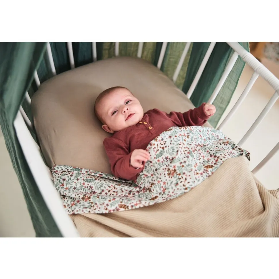 Couverture bébé tricot 75x100 cm nougat
