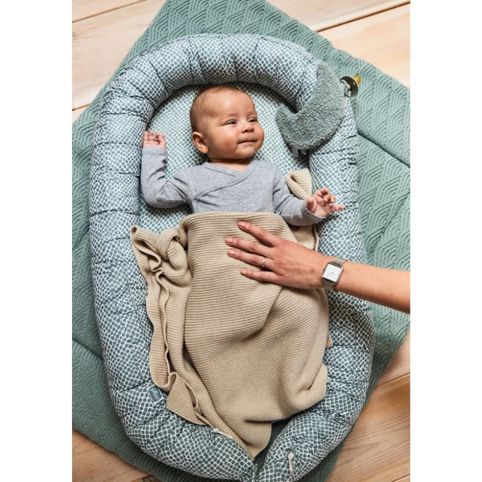 Couverture bébé tricot 75x100 cm nougat