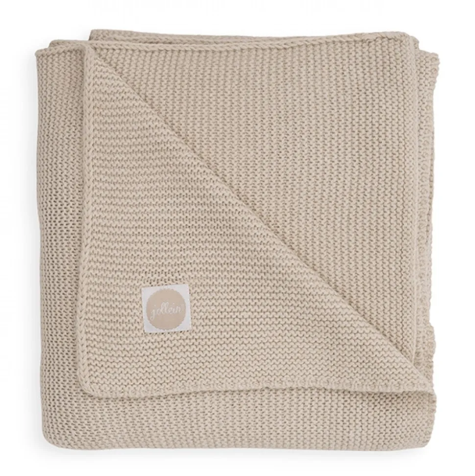 Couverture bébé tricot 75x100 cm nougat