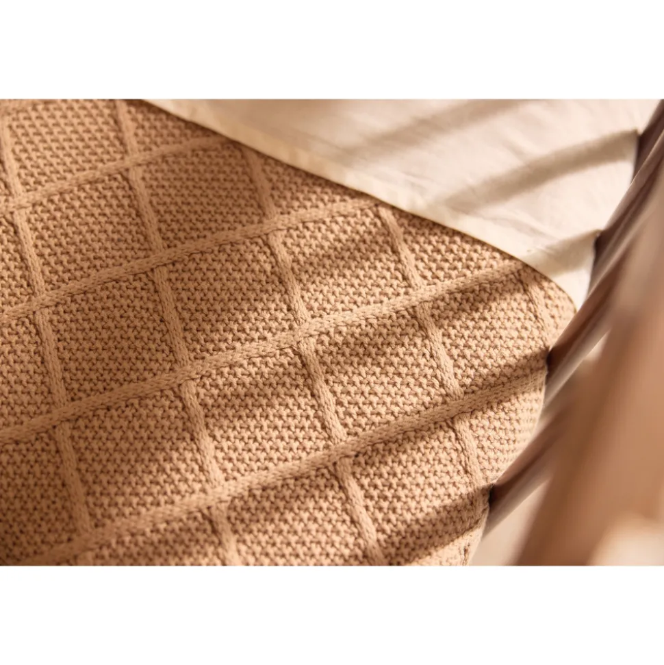 Couverture bébé 75x100 cm check knit biscuit