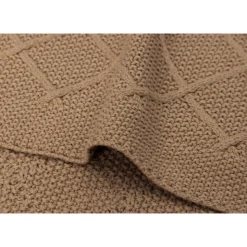 Couverture bébé 75x100 cm check knit biscuit