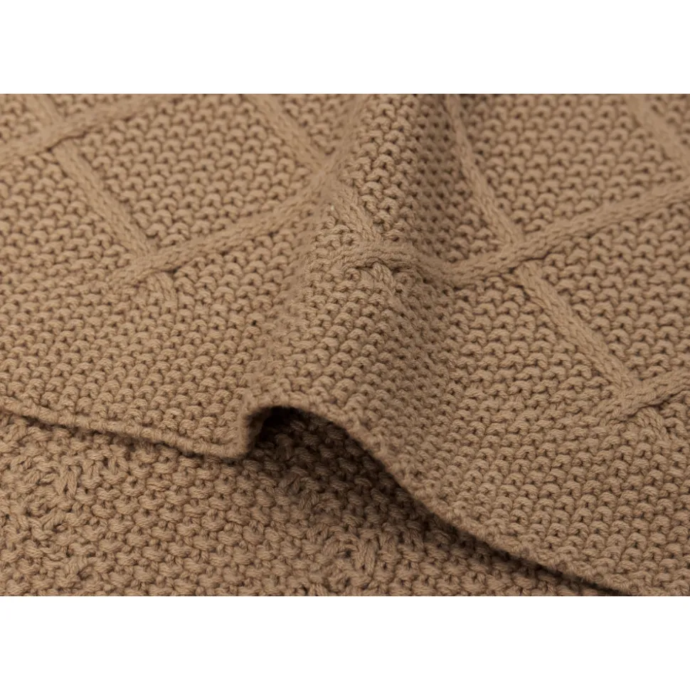 Couverture bébé 75x100 cm check knit biscuit