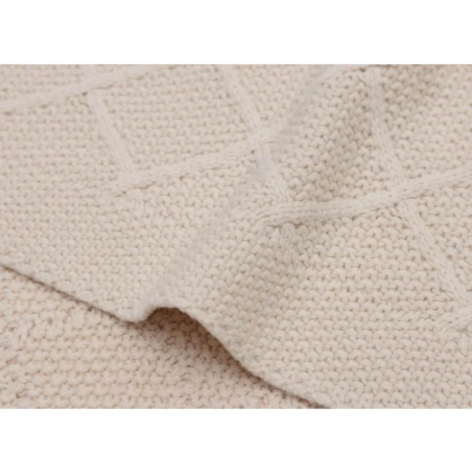 Couverture bébé 75x100 cm check knit oatmeal