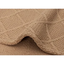 Couverture bébé 75x100 cm check knit teddy fleece biscuit