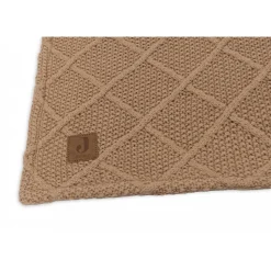 Couverture bébé 75x100 cm check knit teddy fleece biscuit