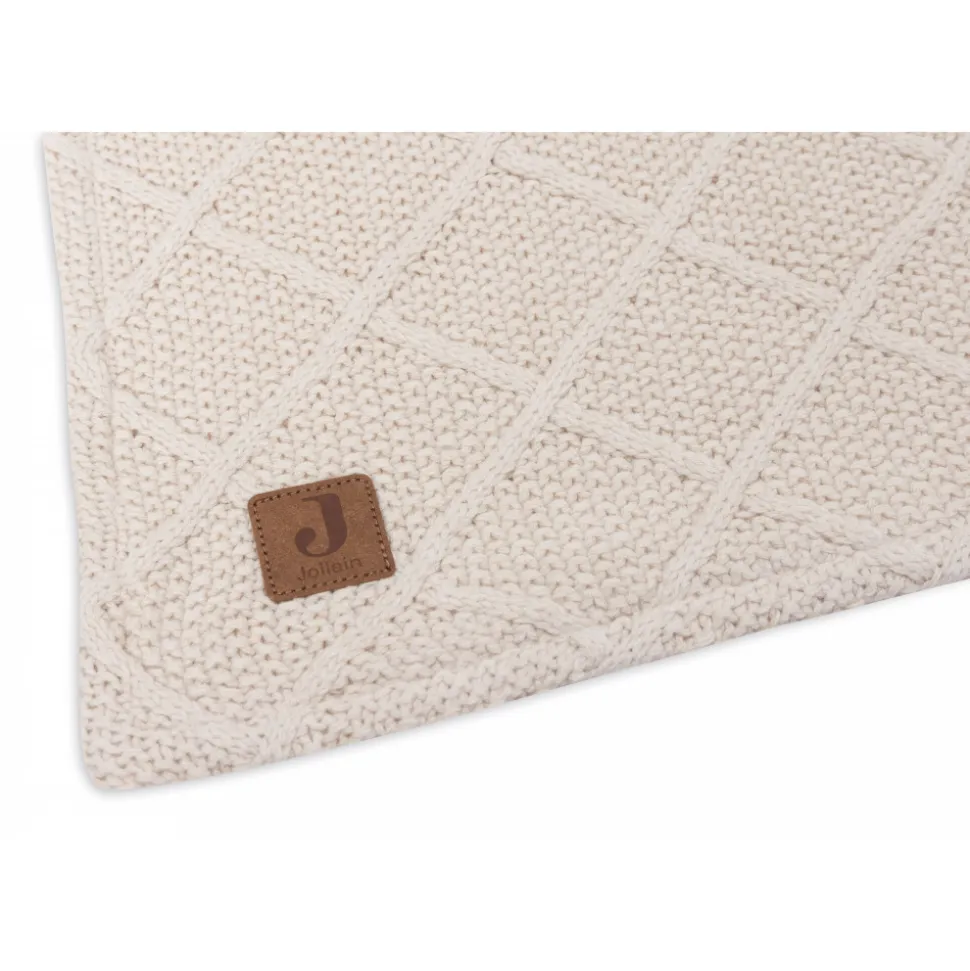 Couverture bébé 75x100 cm check knit teddy fleece oatmeal