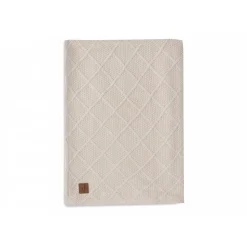 Couverture bébé 75x100 cm check knit teddy fleece oatmeal