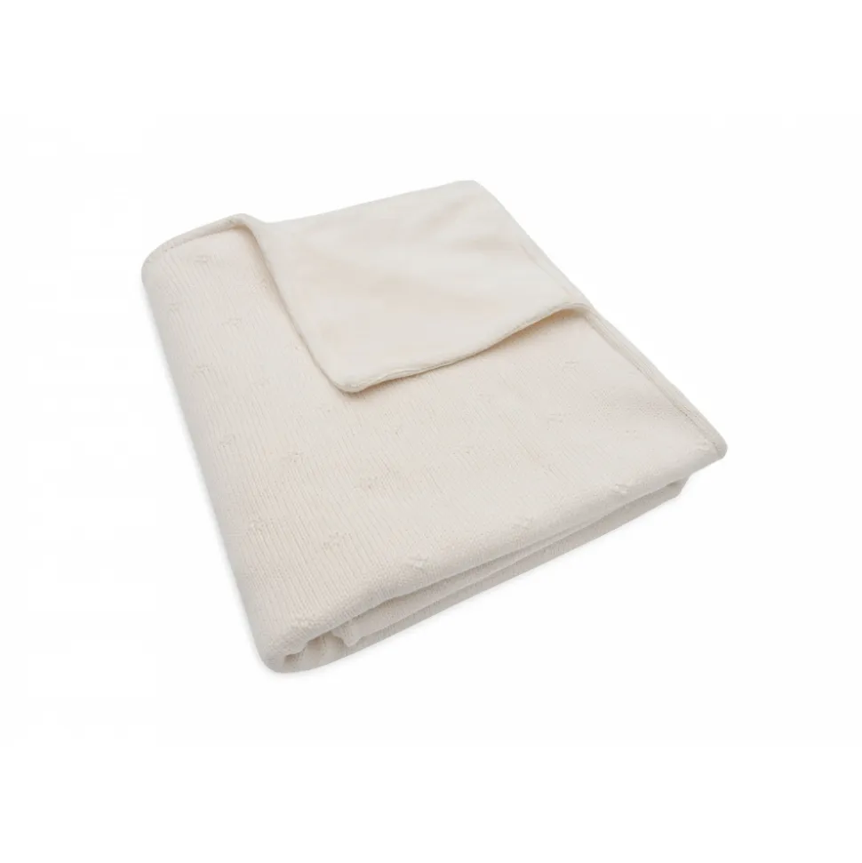 Couverture bébé 100x150 cm cosy knit velvet ivoire