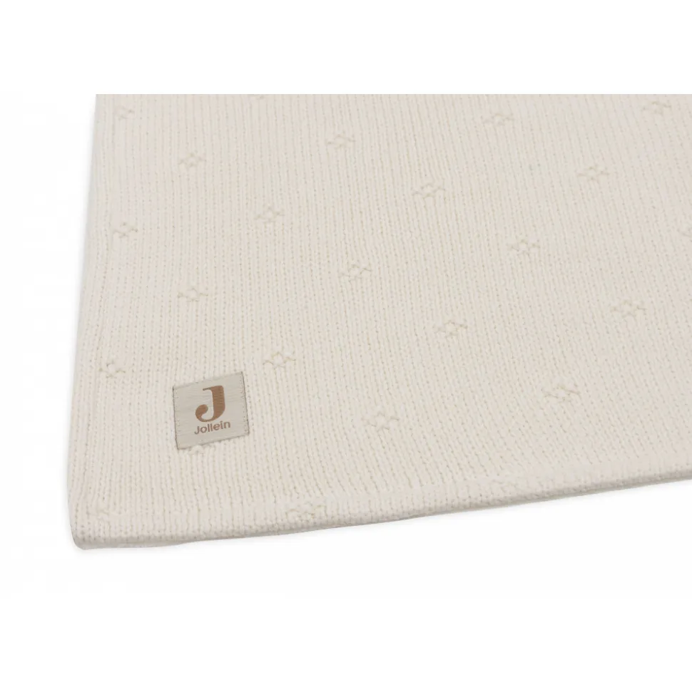 Couverture bébé 100x150 cm cosy knit velvet ivoire