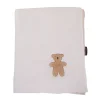 Couverture bébé 80x100cm jersey mélange beige et mousseline teddy