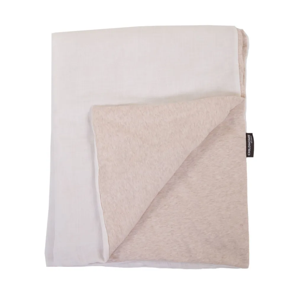 Couverture bébé 80x100cm jersey mélange beige et mousseline teddy