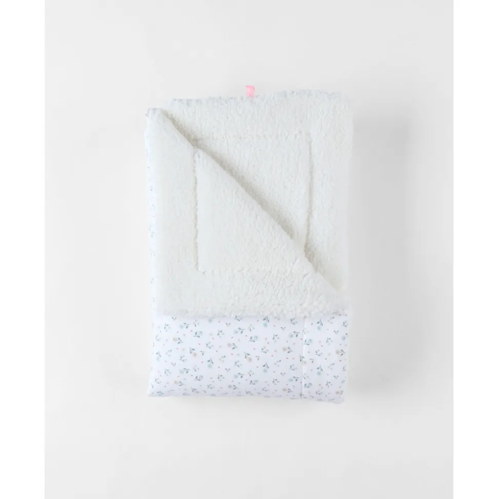 Couverture bébé 75 x 100 cm ouatiné jersey sherpa romance - mix and match