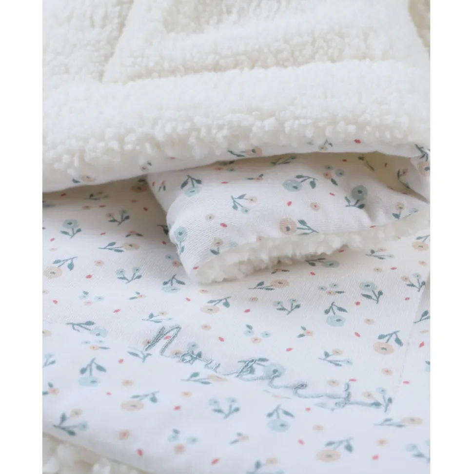 Couverture bébé 75 x 100 cm ouatiné jersey sherpa romance - mix and match