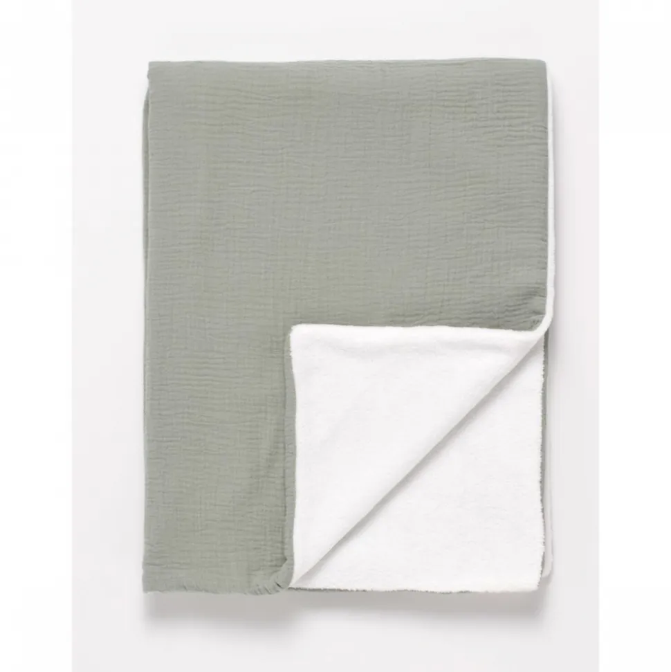 Couverture bébé 75 x 100 cm uni sauge