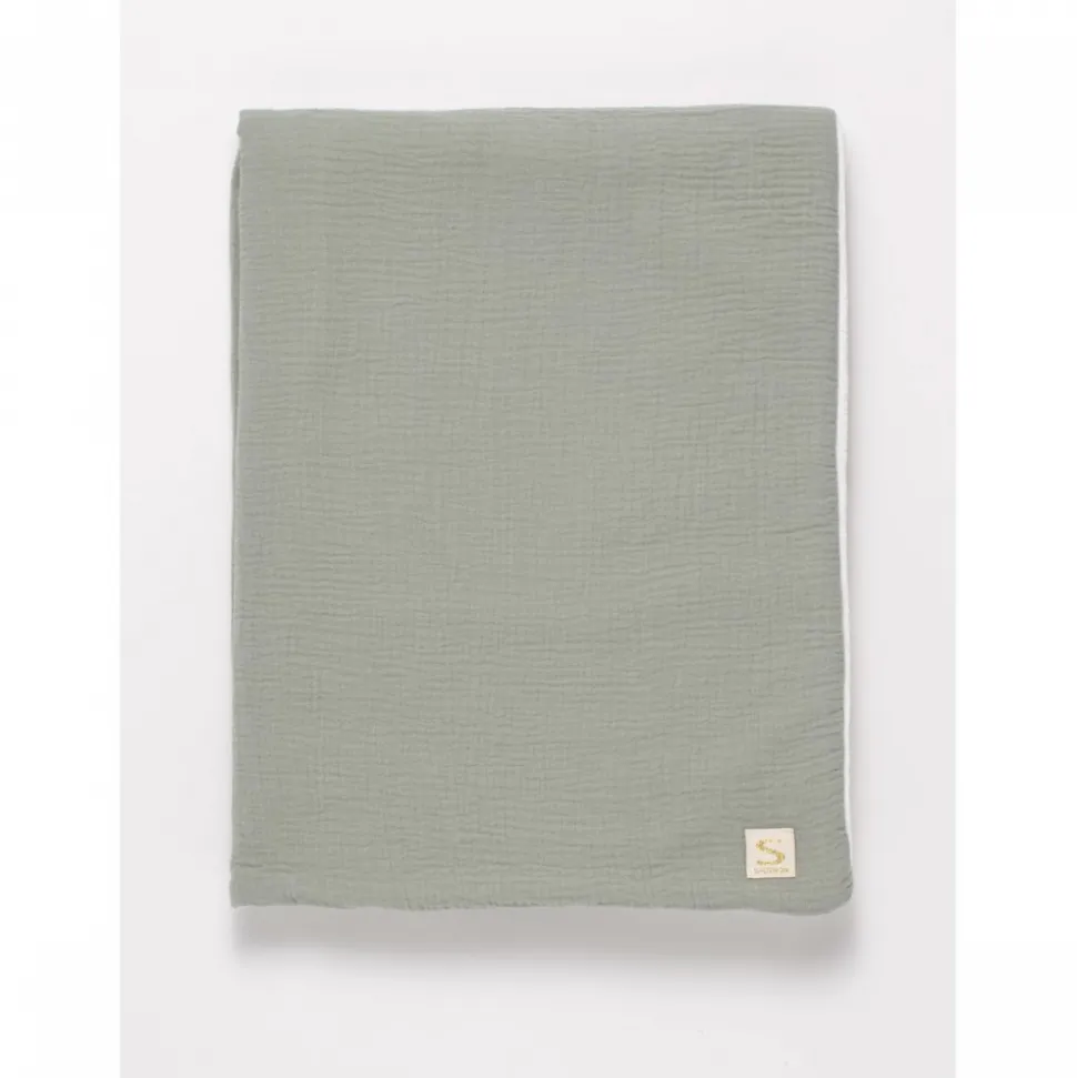 Couverture bébé 75 x 100 cm uni sauge