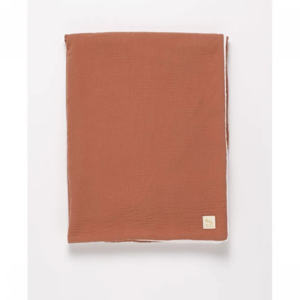 Couverture bébé 75 x 100 cm uni terracotta