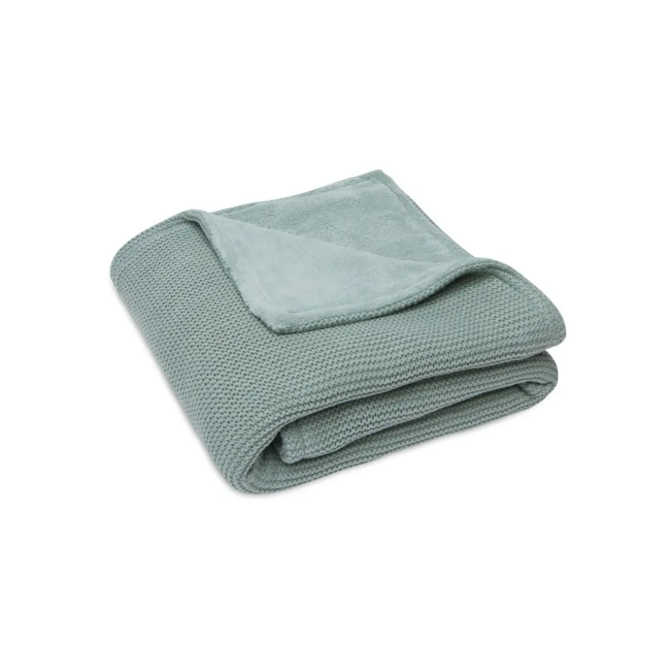 Couverture berceau 75 x 100 cm basic knit velvet forest green