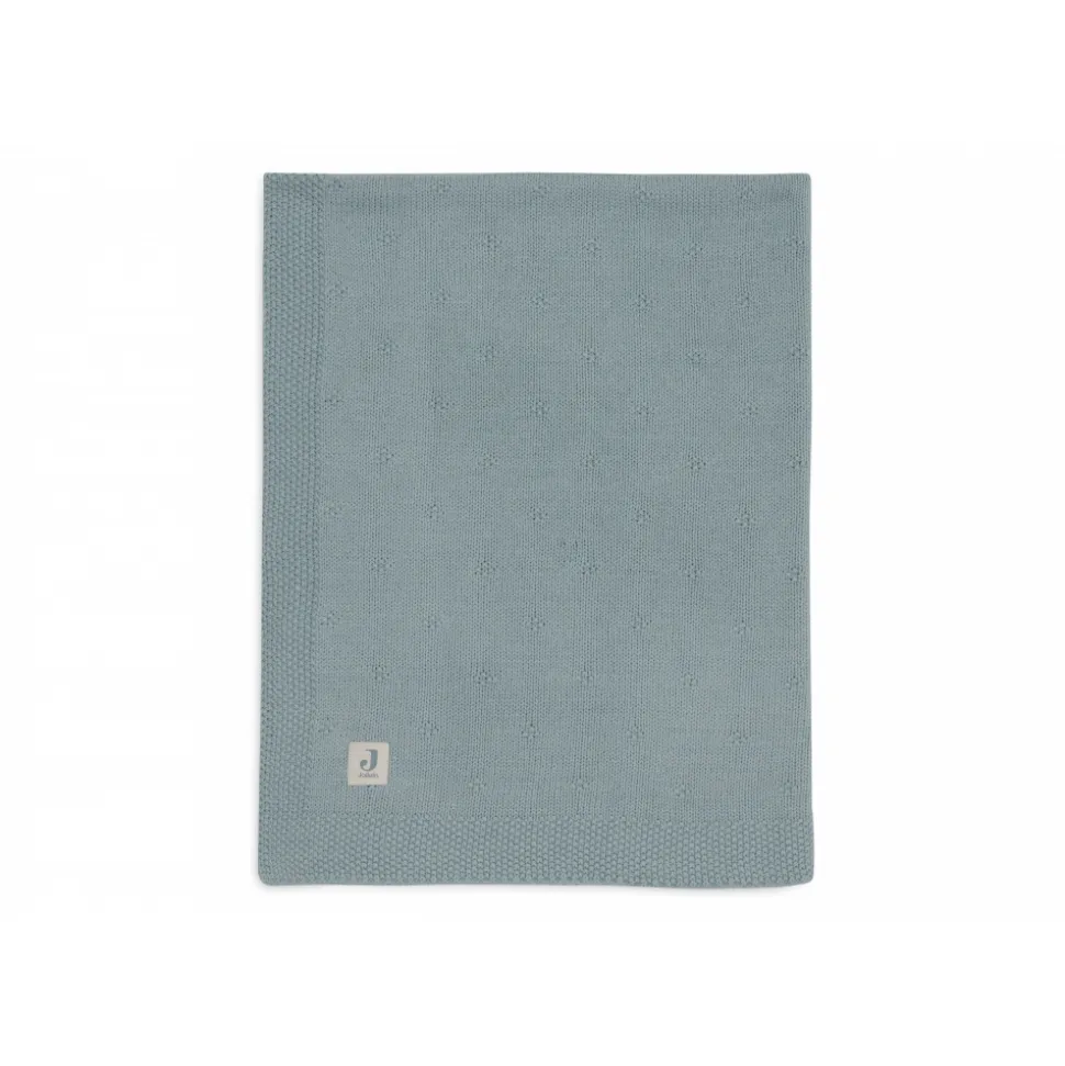 Couverture berceau 75x100 cm cosy knit sea green