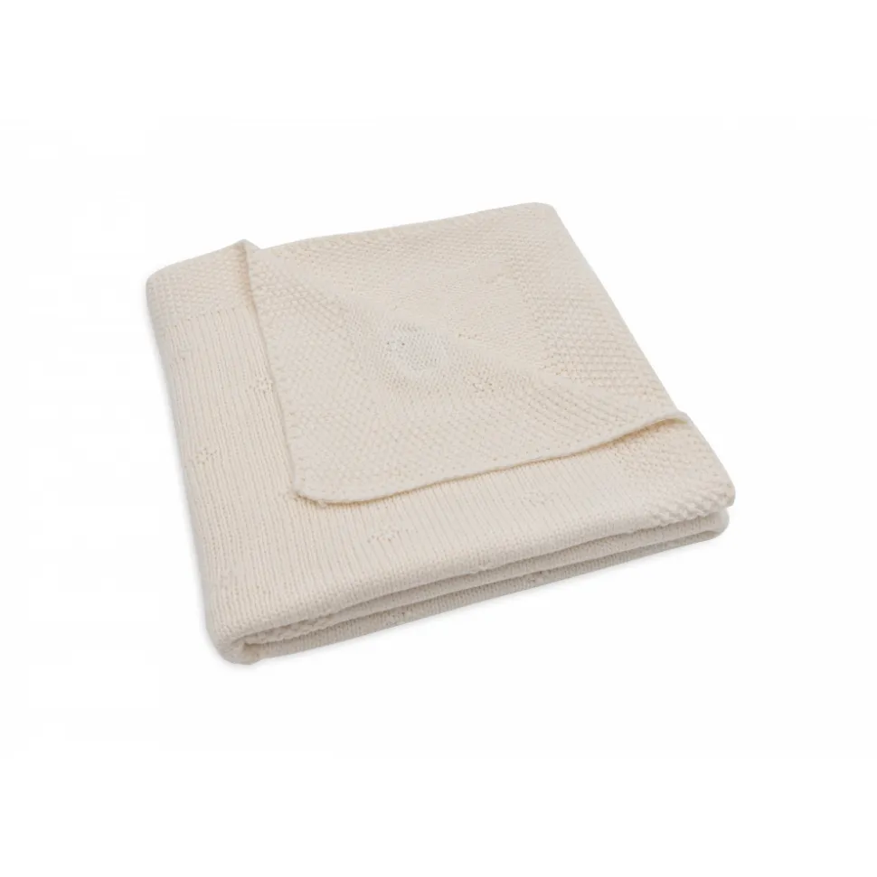 Couverture berceau 75x100 cm cosy knit ivoire