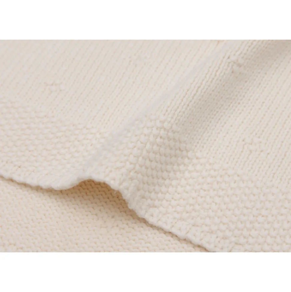 Couverture berceau 75x100 cm cosy knit ivoire