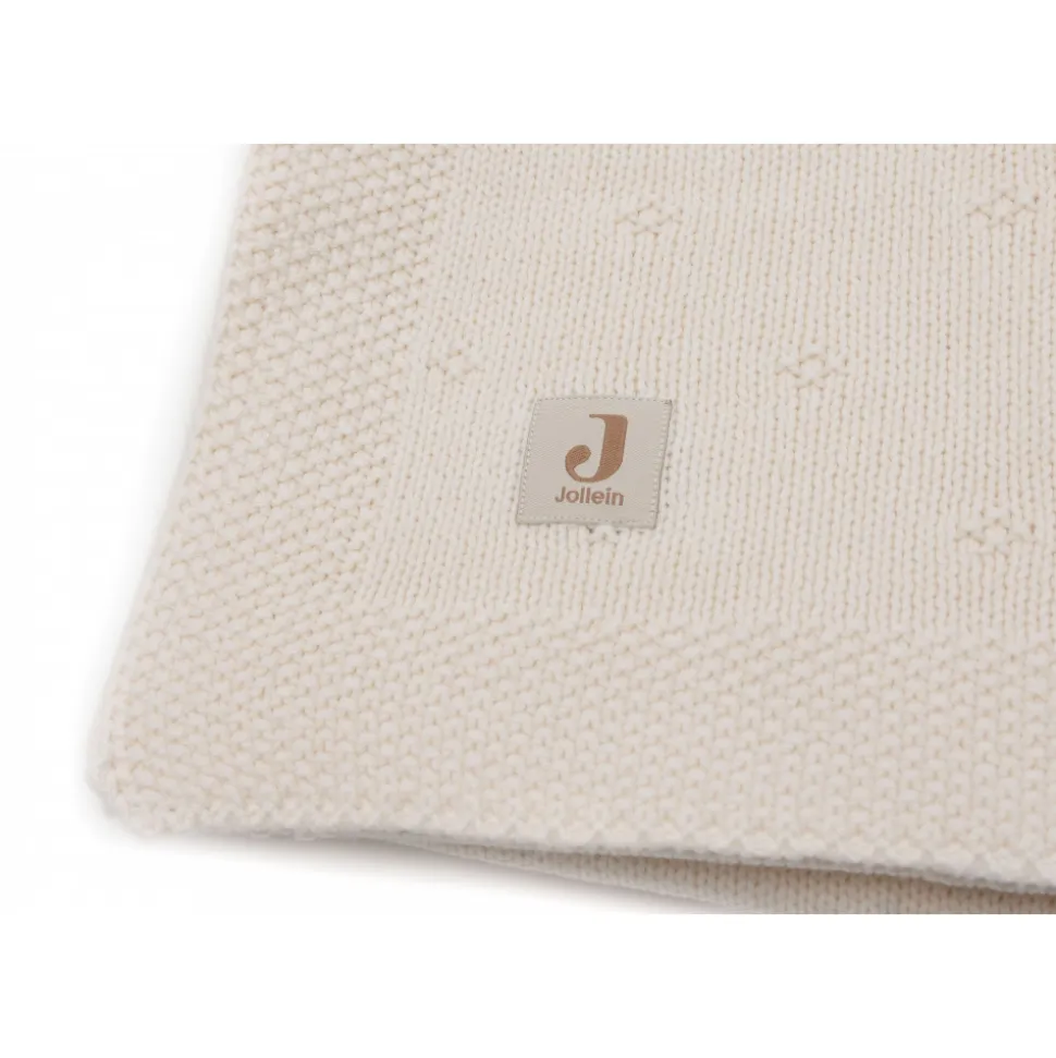 Couverture berceau 75x100 cm cosy knit ivoire