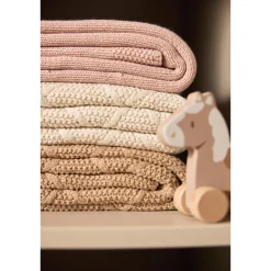 Couverture berceau 75x100 cm cosy knit wild rose & velvet