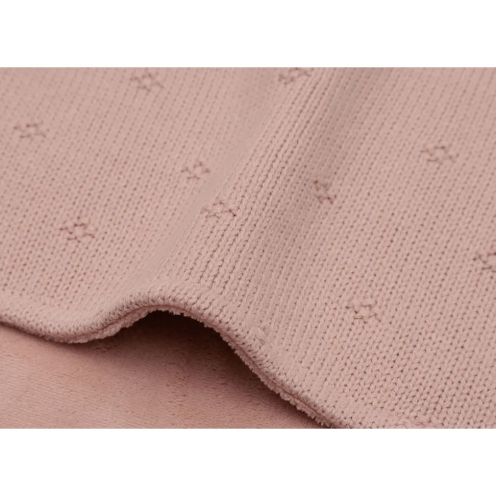 Couverture berceau 75x100 cm cosy knit wild rose & velvet