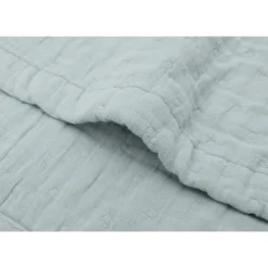 Couverture berceau 75x100 cm gaze de coton jacquard sea green
