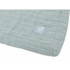 Couverture berceau 75x100 cm gaze de coton jacquard sea green