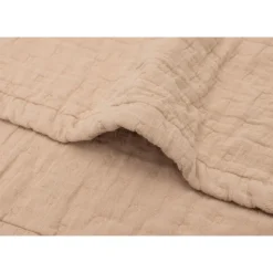 Couverture berceau 75x100 cm gaze de coton jacquard biscuit