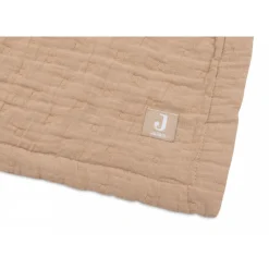 Couverture berceau 75x100 cm gaze de coton jacquard biscuit