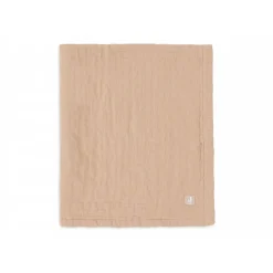 Couverture berceau 75x100 cm gaze de coton jacquard biscuit