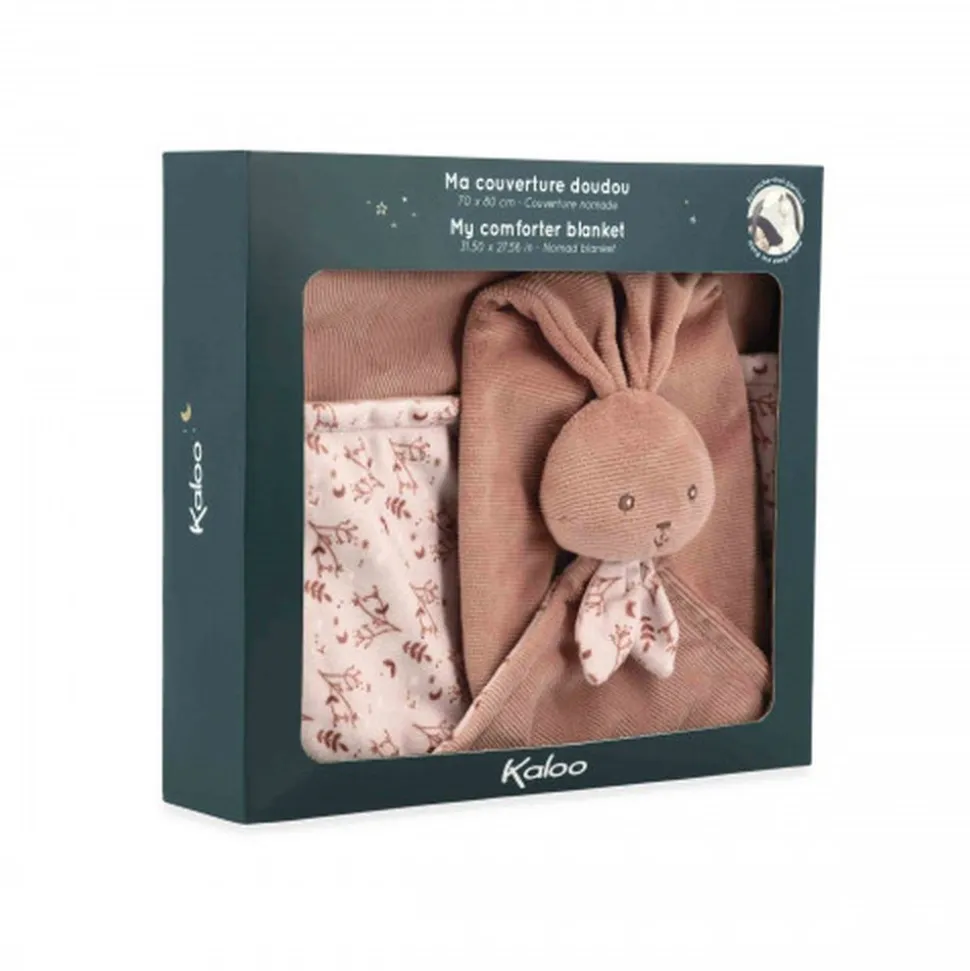 Couverture doudou lapin 80 x 70 cm terracotta
