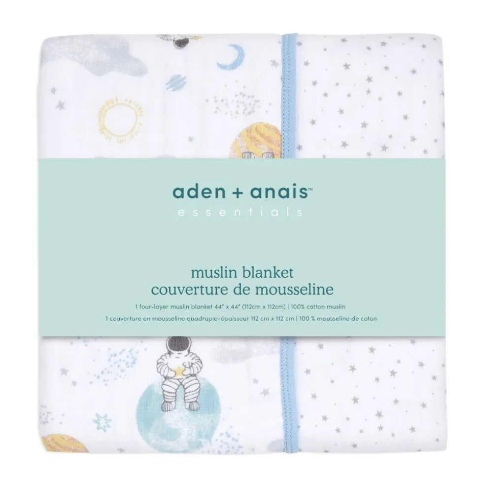 Couverture en mousseline de coton space explorers