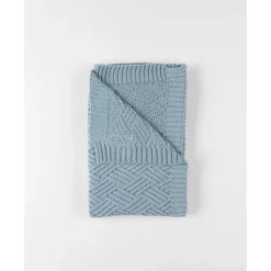 Couverture en tricot 75x100cm ice blue - mix and match