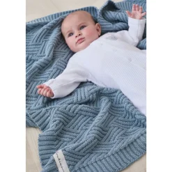 Couverture en tricot 75x100cm ice blue - mix and match