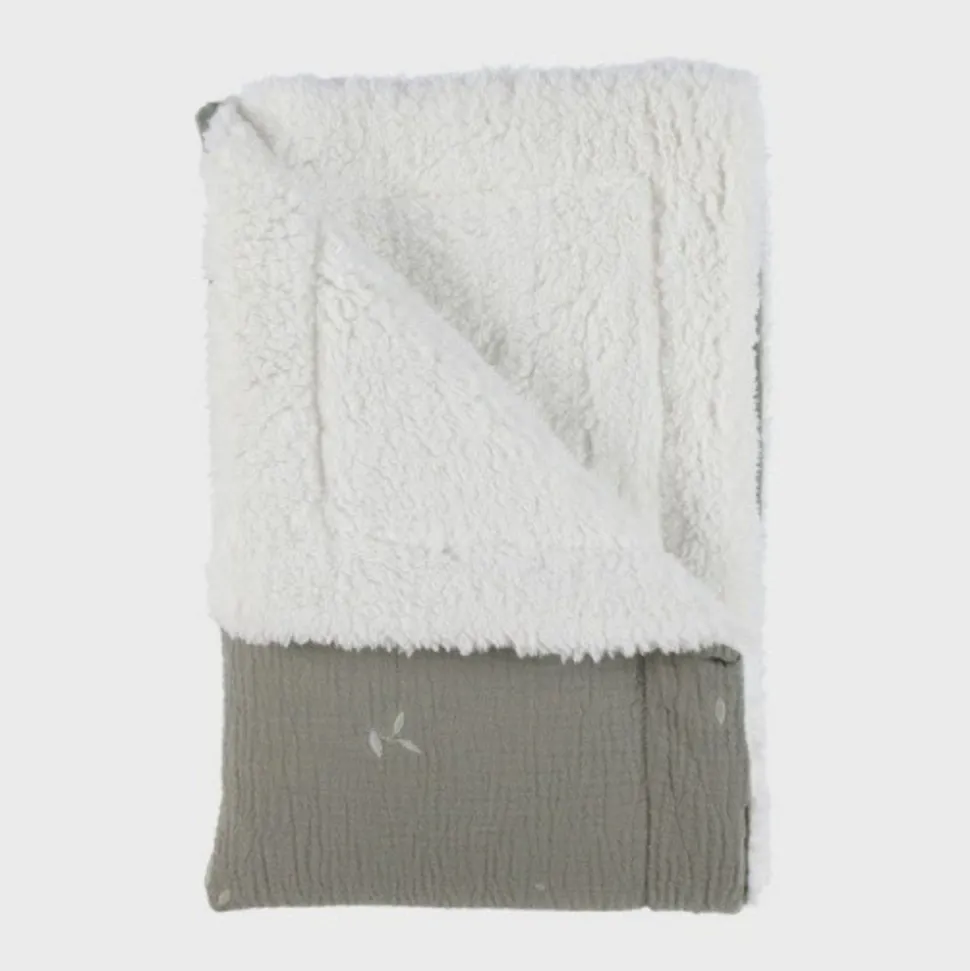 Couverture en tricot 75x100cm kaki