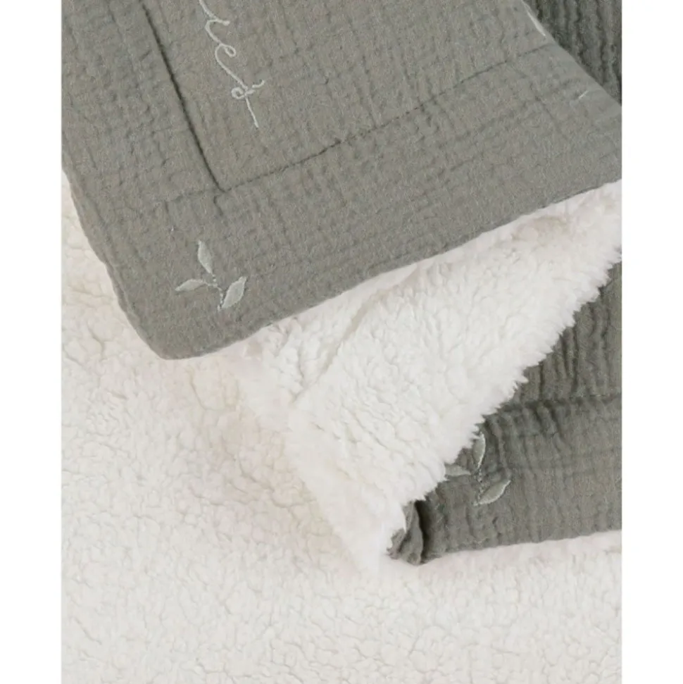 Couverture en tricot 75x100cm kaki