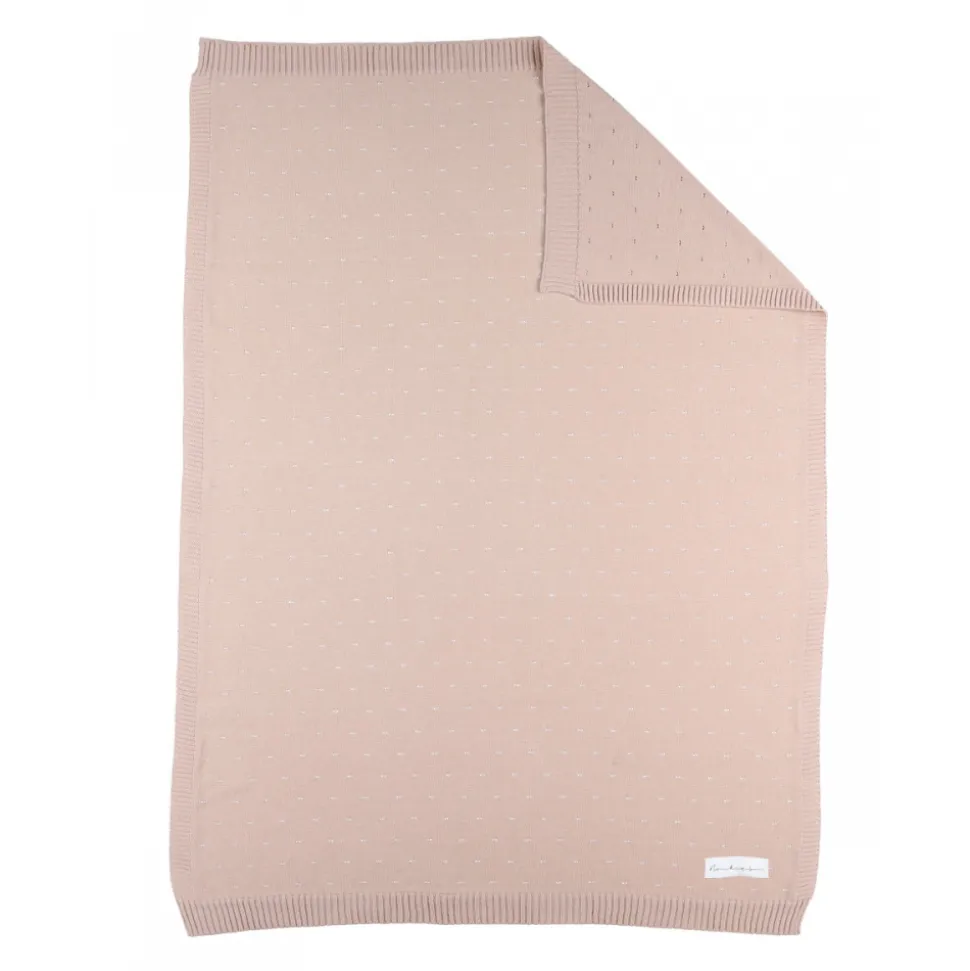 Couverture en tricot 75x100cm powder pink - mix and match