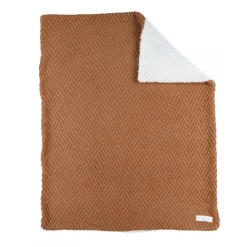 Couverture en tricot 75x100cm sweet caramel avec sherpa - mix and match